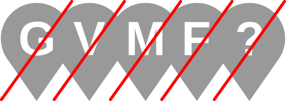 Graue, durchgestrichene Marker für alle Linien und für Linie unbekannt.